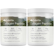Colla Vita collagen powder tub front showing unflavored formula for daily use to support joints and skin.