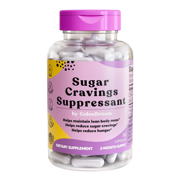 ColonBroom chromium picolinate bottle illustrates a craving-control supplement for daily energy.