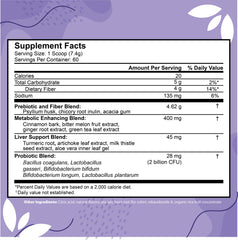 ColonSweep psyllium husk powder with scoop ready for Berry Shake.