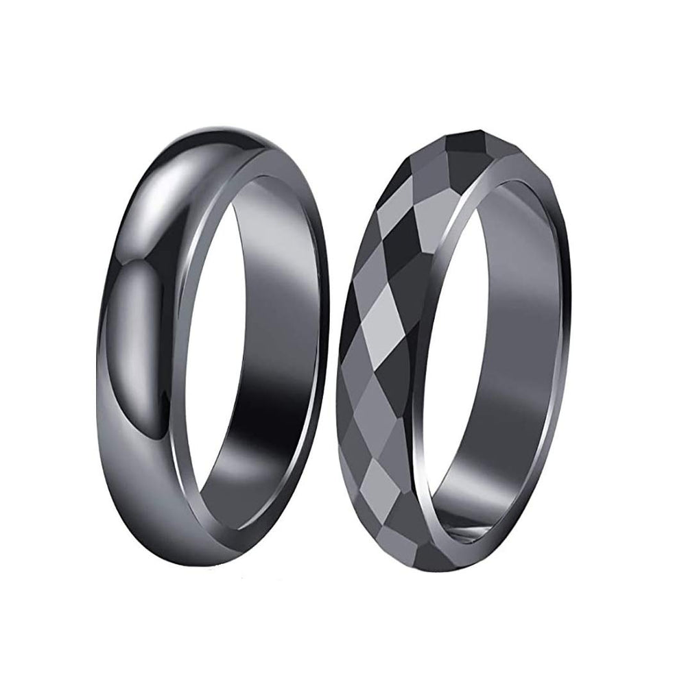 COLORFUL BLING hematite ring front view highlights balanced energy and style