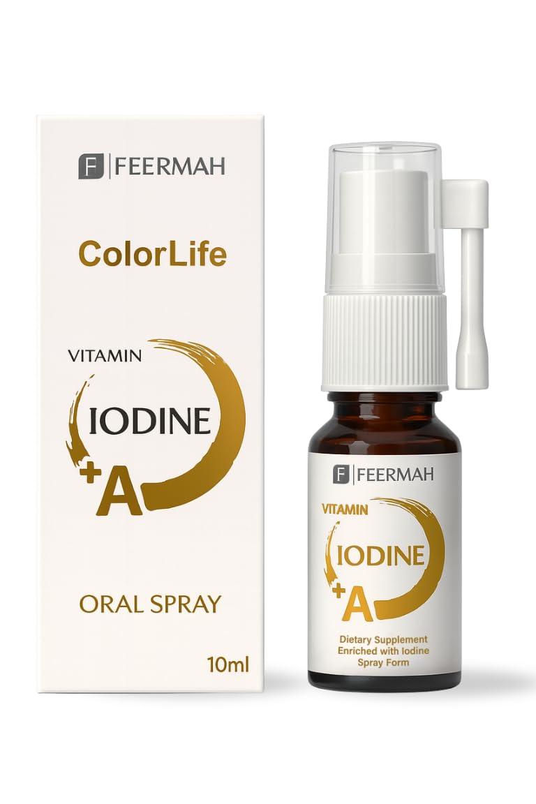 Colorlife Vitamin A and Iodine spray bottle for daily thyroid support.