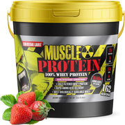 Colossal Labs Muscle Protein Whey Bottle 12 lb strawberry flavor for post-workout fueling.