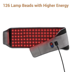 Comfytemp red light therapy belt back-strap detail illustrates secure fit