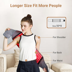 Comfytemp red light therapy belt coverage area emphasizes broad 22-inch reach