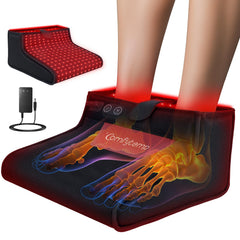 Comfytemp red light therapy feet wrap front view showing 360 LEDs and 43W power