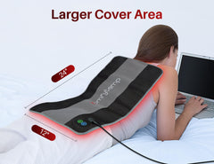 Comfytemp red light therapy pad back view demonstrates hands-free wrap and secure fit.