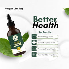 Compass Laboratory Iodine Liquid Drops close-up shows purity and natural sourcing