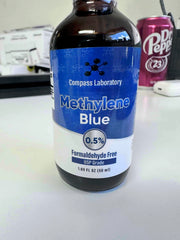 COMPASS LABORATORY Methylene Blue dropper image demonstrates easy, precise dispensing.