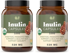 Complete Natural Products inulin capsules bottle front, supports daily fiber intake.