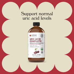 Complete Natural Products Uric Acid Complete bottle featuring apple cider vinegar visuals for filtration support
