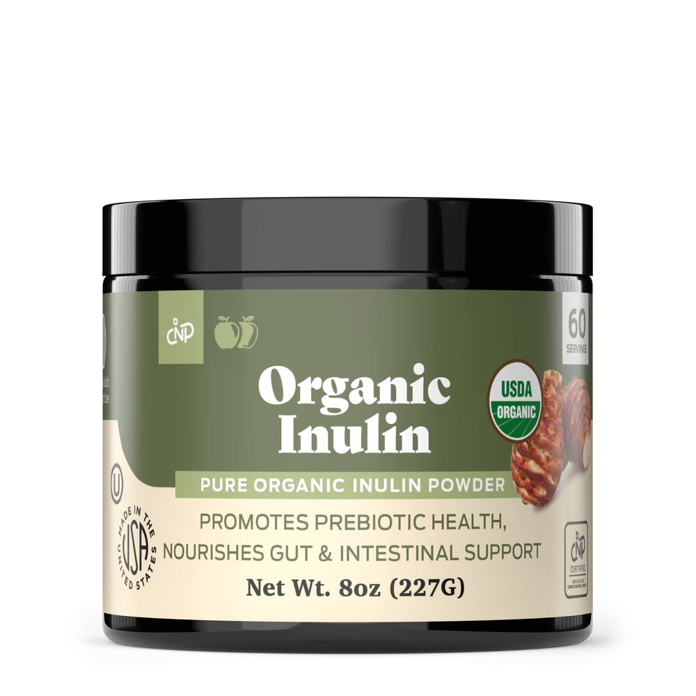 Complete Natural Products Pure Organic Inulin Powder bottle for daily gut support