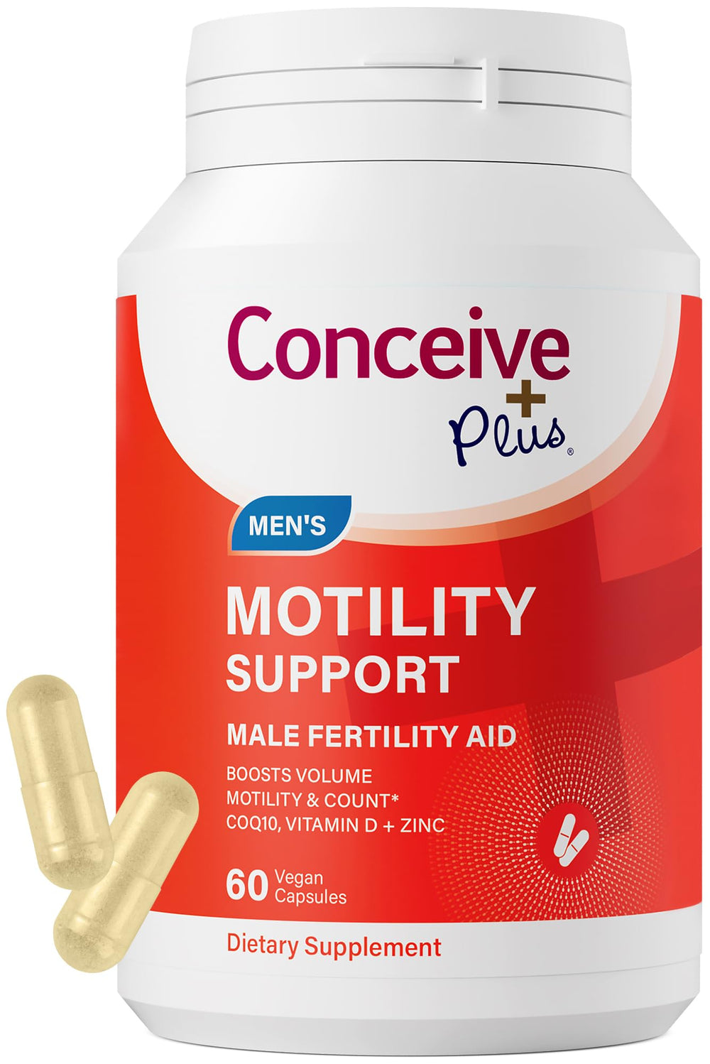 Conceive Plus Motility bottle with capsules for daily male fertility support