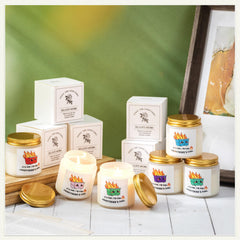 Conelist candle jar close-up English Pear and Freesia for a bright inviting aroma