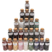 Consine Witchcraft 25-crystal bottle set for meditation, study and decorative display.
