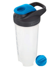Contigo Shake & Go Fit bottle displaying volume markings and top-rack dishwasher safety