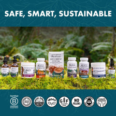 CordyChi label details show Cordyceps and Reishi benefits.