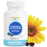 Core Med Science liposomal glutathione softgels bottle highlighting daily antioxidant support.