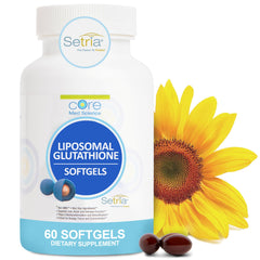 Core Med Science liposomal glutathione softgels bottle highlighting daily antioxidant support.