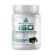 Core Nutritionals ISO whey protein bottle displaying 25g protein per serving for post-workout support