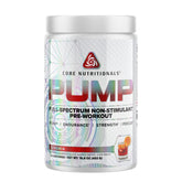 Core Nutritionals Pump bottle pour shows vibrant flavor for easy pre-workout mixing