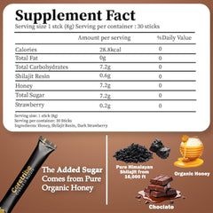 Coretribe Himalyan Shilajit Honey Stick packaging close-up highlighting ingredients