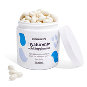 CorneaCare high-absorption hyaluronic acid softgels bottle for eye and skin hydration.