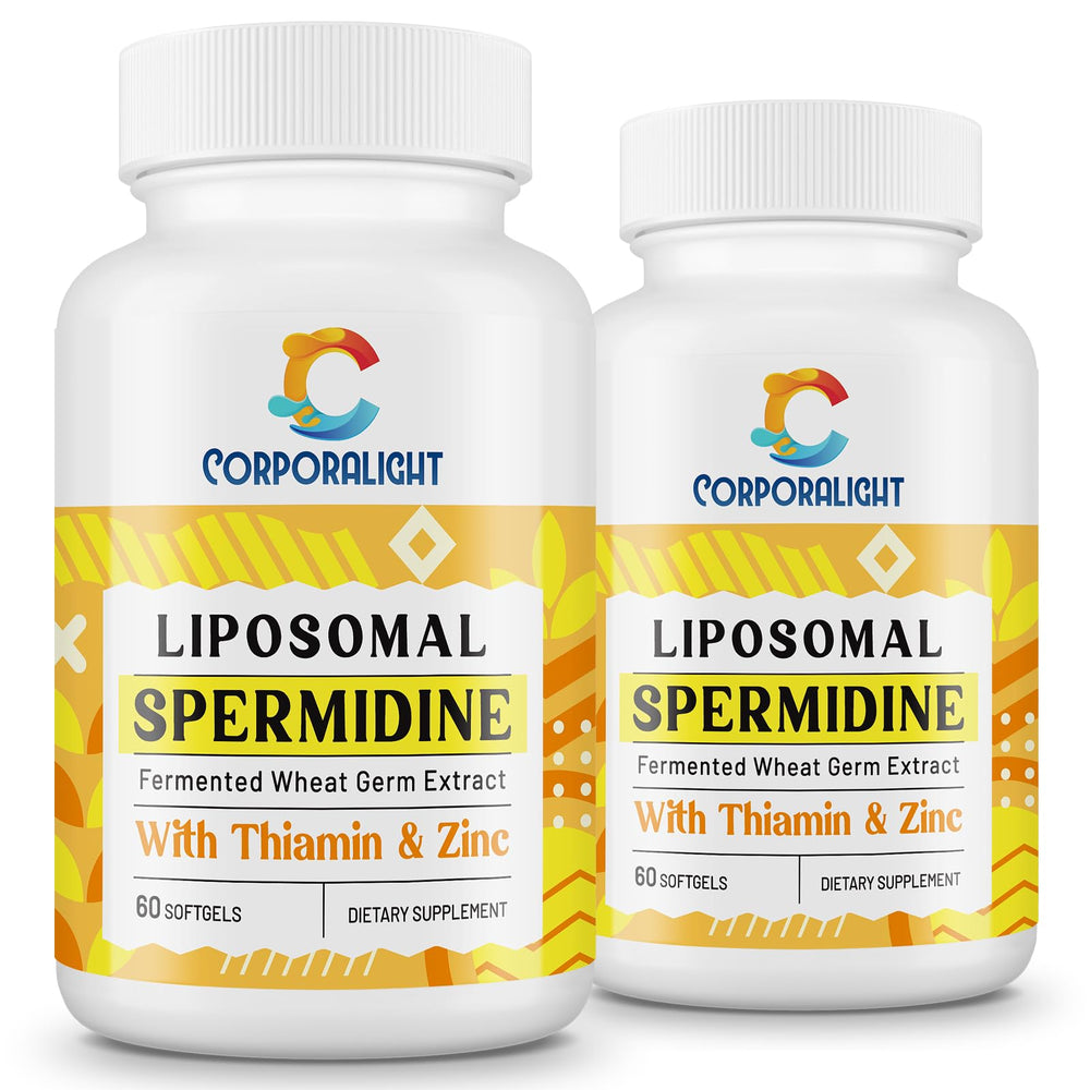 CORPORALIGHT spermidine softgel 30mg bottle showing high-potency capsules for daily use.