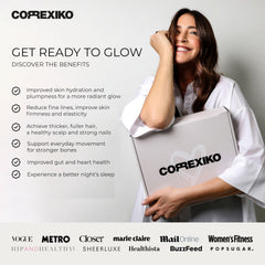 CORREXIKO capsules closeup highlights 1800mg serving and daily dosing