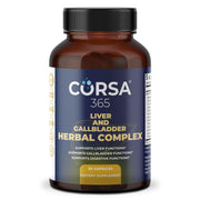 Corsa365 liver health capsules bottle highlighting a holistic blend for liver balance.