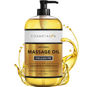 Cosmetasa large cellulite oil bottle for at-home firming and moisturization.