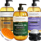 Cosmetasa lavender body oil bottle—calm, relaxing massage for daily self-care.