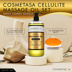 Cosmetasa massage oil application tool highlighting mitt for even distribution.
