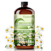 CosmicVeil Chamomile oil in amber glass bottle ready for diffusion and serene spaces