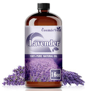 CosmicVeil Lavender essential oil bottle with dropper for precise dosing.