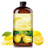 CosmicVeil Lemon Essential Oil bottle showing 16 oz capacity for DIY projects.