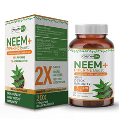 Cosynee Life Neem Leaf Extract capsule bottle for daily skin and immune support.