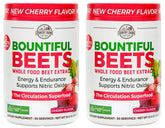 Country Farms Bountiful Beets Powder bottle on counter, supports natural energy and circulation.