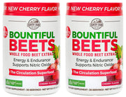 Country Farms Bountiful Beets Powder bottle on counter, supports natural energy and circulation.