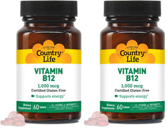Country Life B12 bottle front view highlighting energy support for daily routines.