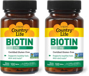 Country Life Biotin 1mg bottle for hair, skin, and nail support.