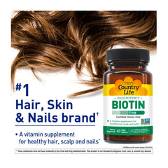 Country Life Biotin High Potency label detail showing allergen free ingredients