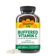 Country Life Buffered Vitamin C 1000mg bottle for daily immune support and gentle digestion