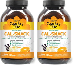 Country Life Cal-Snack vanilla orange wafers, dairy-free and vegan, ready to chew