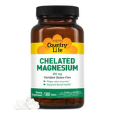 Country Life Chelated Magnesium 250mg bottle front view supports heart and muscle health