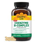 Country Life Coenzyme B-Complex bottle highlighting energy support and metabolism.