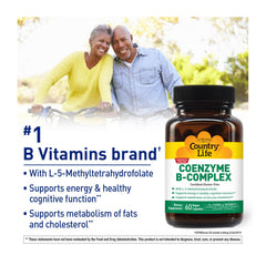 Country Life Coenzyme B-Complex capsules ready for daily metabolism and focus.