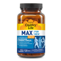 Country Life Max for Men multivitamin front bottle for daily energy support.