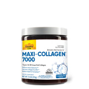 Country Life Maxi-Collagen 7000 bottle front highlighting premium beauty support for skin and hair.