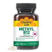 Country Life Methyl B12 lozenges berry flavor packaging boosts vegan energy