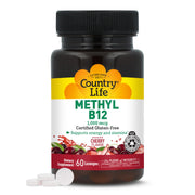 Country Life Metil B12: botella de pastillas para energía diaria.